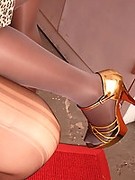 Lesbian MILF secretaries Celina and Sunny are ripping her pantyhose at the office