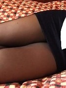 Sexy british babe in uniform and pantyhose