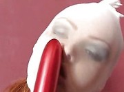 Horny Samantha gets nylon all over her pretty body