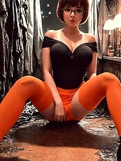 Velma Dinkley Nude in sexy stockings and latex - Scooby Doo